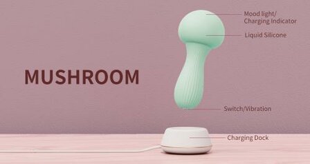 OTOUCH - Mushroom Siliconen Wand Vibrator - Teal