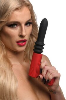 Stotende Pistool Vibrator - Zwart/Rood