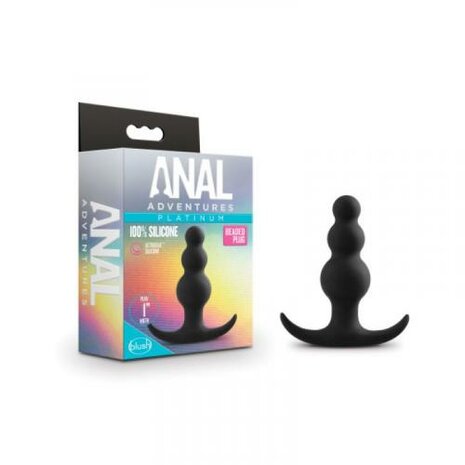 Anal Adventures Platinum - Beaded Anaal Plug - Zwart