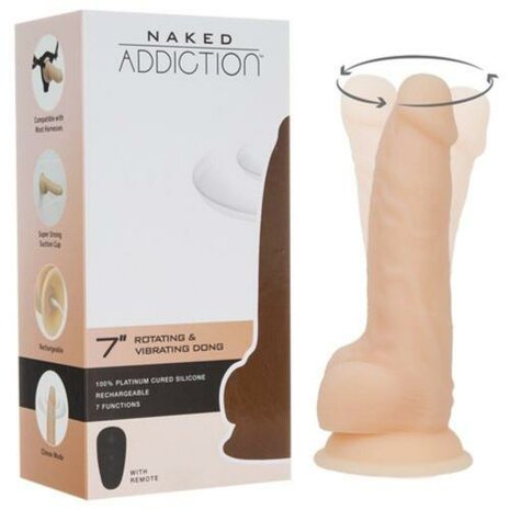 Naked Addiction - Realistische Roterende Dildo Met Afstandsbediening - 18 c