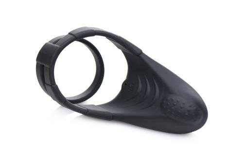 Vibrating Taint Stim Cock Ring - Zwart