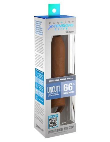 Uncut Penissleeve Met Ballstrap - Tan