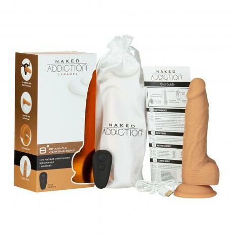 Naked Addiction Roterende & Vibrerende Dildo - 20 cm