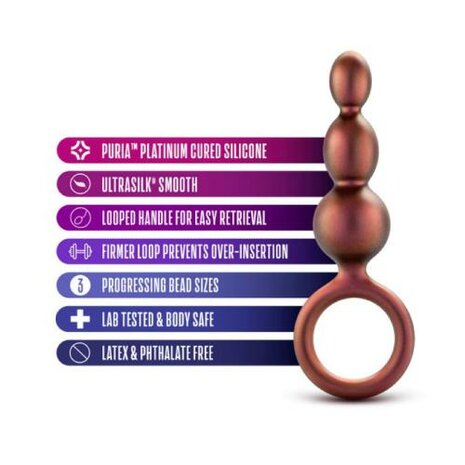 Anal Adventures Matrix - Beaded Loop Anaal Plug - Koper