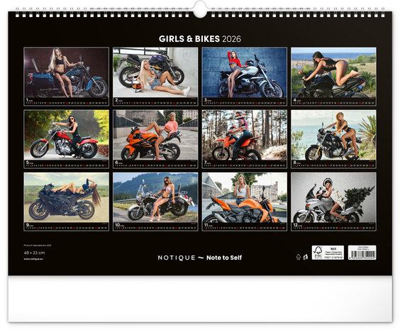Sexy Wandkalender Girls and Bikes 2026