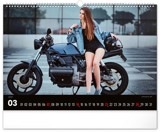 Sexy Wandkalender Girls and Bikes 2027