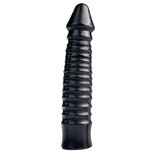 Grote Dildo Met Geribbelde Schacht - Zwart Grote Dildo Met Geribbelde Schacht - Zwart