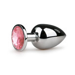 Metalen buttplug met roze steen Metalen buttplug met roze steen