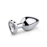 Metalen buttplug met hartje - zilverkleurig Metalen buttplug met hartje - zilverkleurig