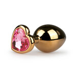 Metalen buttplug met hartje - goudkleurig Metalen buttplug met hartje - goudkleurig