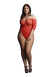 Le Désir - Rhinestones Off Shoulder Body - Rood Le Désir - Rhinestones Off Shoulder Body - Rood